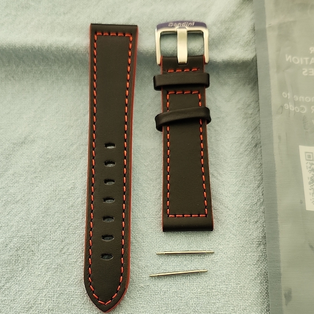 BANDINI Mens Aviator Pilot Leather Band 20mm